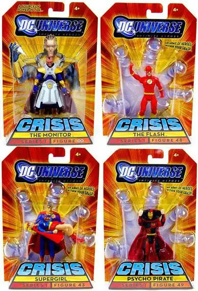 DC Universe Crisis Supergirl, The Monitor, The Flash & Psycho Pirate Exclusive Set of 4 Action Figures