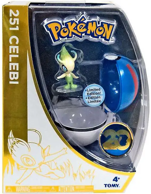 Pokemon 20th Anniversary Clip n Carry Pokeball Celebi with Great Ball Exclusive Figure Set [20th Anniversary]