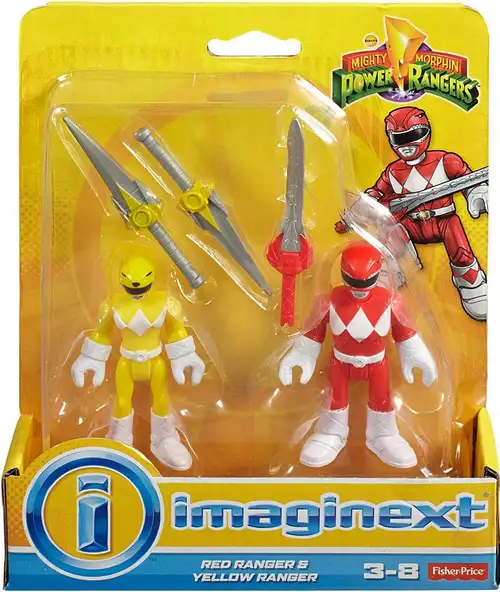 Fisher Price Power Rangers Imaginext Mighty Morphin Red Ranger & Yellow Ranger Mini Figure 2-Pack