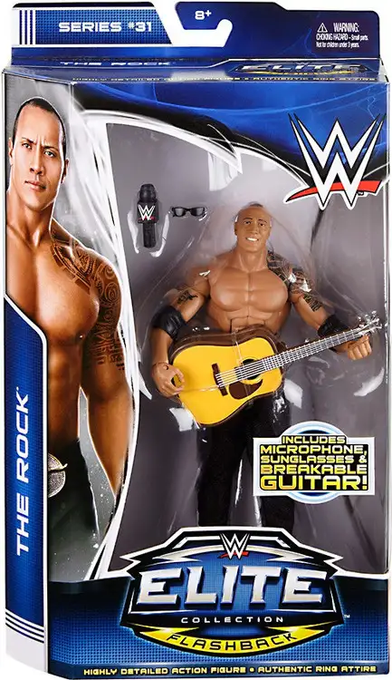 WWE Wrestling Elite Collection Series 31 The Rock Action Figure [Microphone, Sunglasses & Breakable Guitar]