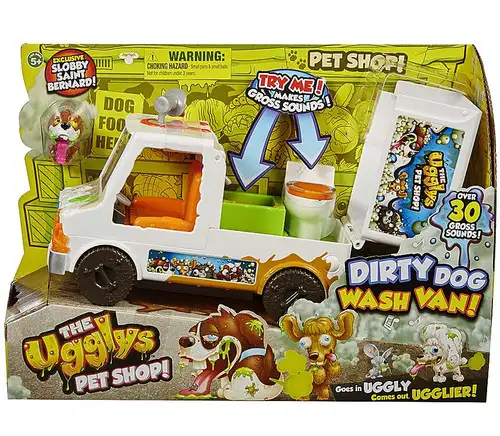 The Ugglys Pet Shop Dirty Dog Van Mini Figure Set
