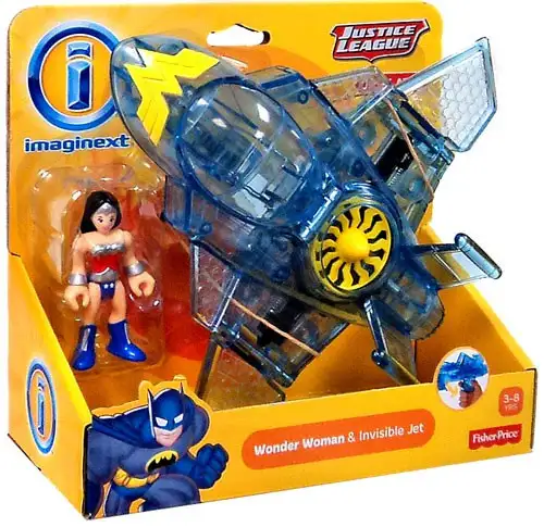 Fisher Price DC Super Friends Imaginext Justice League Wonder Woman & Invisible Jet Exclusive 3-Inch Figure Set [Original Version]