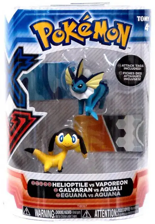 Pokemon XY Basic Helioptile & Vaporeon Figure 2-Pack