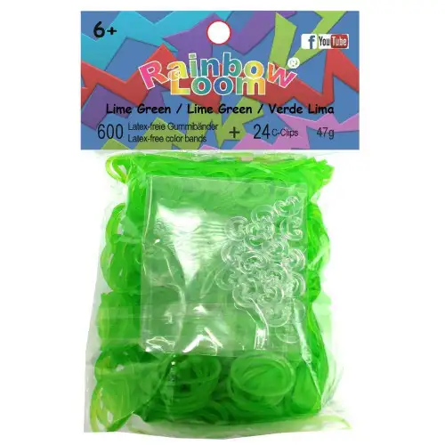 Rainbow Loom Jelly Lime Green Rubber Bands Refill Pack RL10 [600 Count]