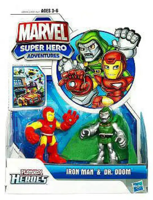 Marvel Playskool Heroes Super Hero Adventures Iron Man & Dr. Doom Action Figure 2-Pack
