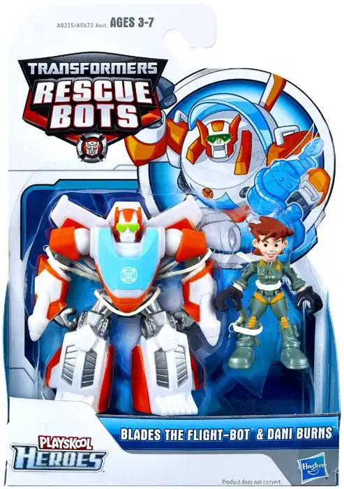 Transformers Playskool Heroes Rescue Bots Blades The Flight-Bot & Dani Burns Action Figure