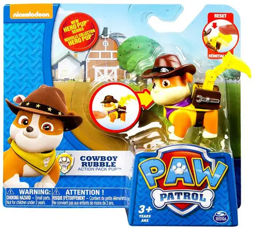 Paw Patrol Action Pack Pup Hero Pup Cowboy Rubble Figure