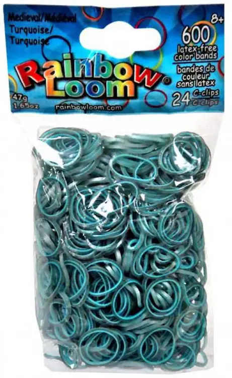Rainbow Loom Medieval Turquoise Blue Rubber Bands Refill Pack [600 Count]
