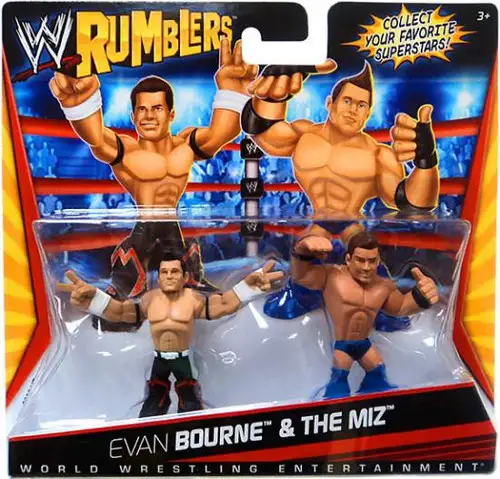 WWE Wrestling Rumblers Series 1 Evan Bourne & The Miz Mini Figure 2-Pack