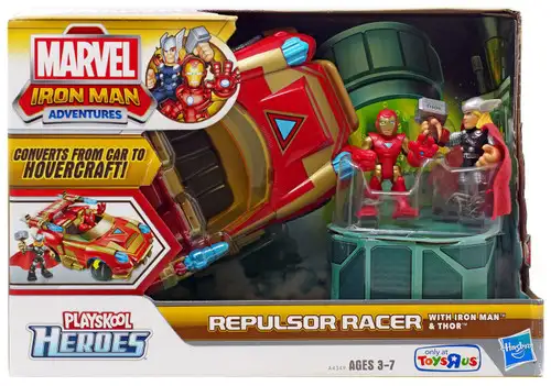 Marvel Playskool Heroes Iron Man Adventures Repulsor Racer Exclusive Action Figure Set
