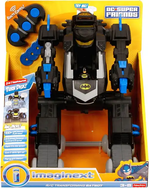 Fisher Price DC Super Friends Imaginext R/C Transforming Batbot Vehicle [Black & Blue]