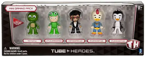Tube Heroes TinyTurtle, LittleLizardgaming, CaptainSparklez, AtlanticCraft Joe & AtlanticCraftCody Action Figure 5-Pack
