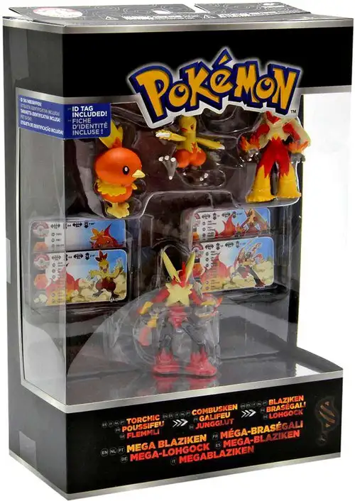 Pokemon XY Torchic, Combusken, Blaziken & Mega Blaziken Mini Figure Evolution 4-Pack