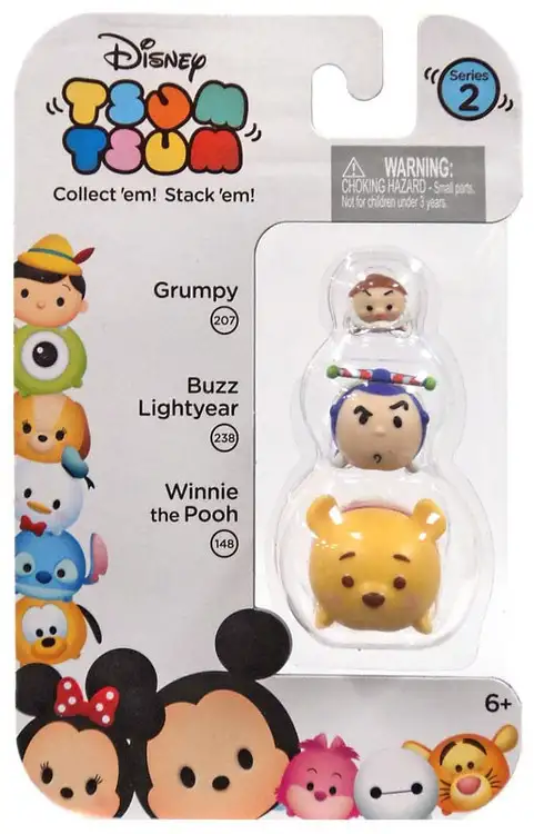 Disney Tsum Tsum Series 2 Grumpy, Buzz Lightyear & Winnie the Pooh Minifigure 3-Pack #207, 238 & 148