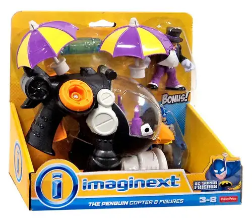 Fisher Price DC Super Friends Imaginext The Penguin Copter 3-Inch Figure Set [Bonus Batman Figure]