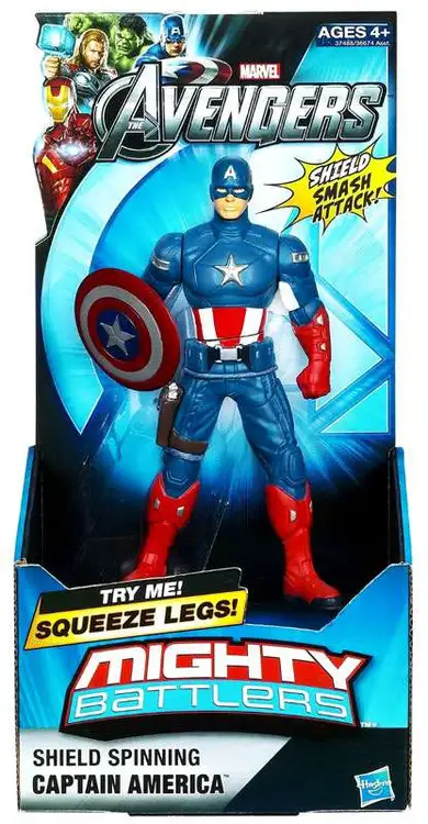Marvel Avengers Mighty Battlers Shield Spinning Captain America Action Figure