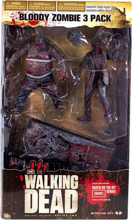 McFarlane Toys The Walking Dead AMC TV Bloody Zombie 3-Pack Action Figure Set