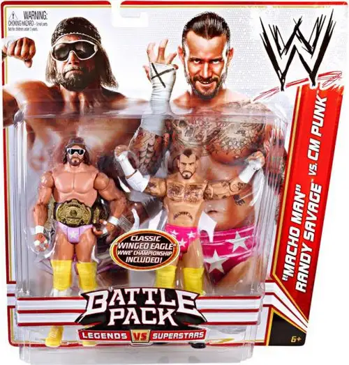WWE Wrestling Battle Pack Series 14 Macho Man Randy Savage vs. CM Punk Action Figure 2-Pack