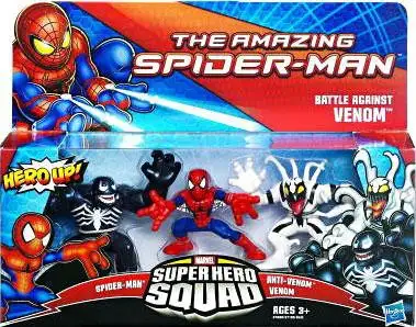 Marvel The Amazing Spider-Man Super Hero Squad Battle Against Venom Mini Figure 3-Pack