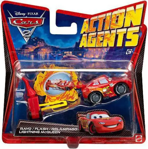 Disney / Pixar Cars Cars 2 Action Agents Lightning McQueen Plastic Car