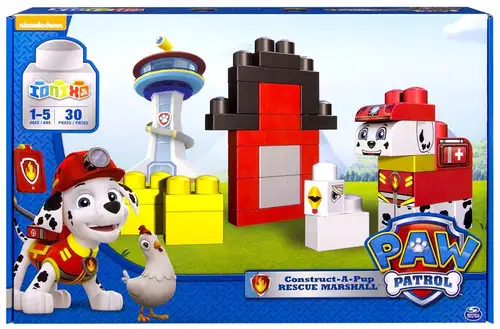 Paw Patrol Ionix Jr. Construct-A-Pup Rescue Marshall Building Set