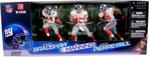 McFarlane Toys NFL New York Giants Sports Football Eli Manning, Jason Pierre-Paul & Ahmad Bradshaw Action Figure 3-Pack [White Jerseys]
