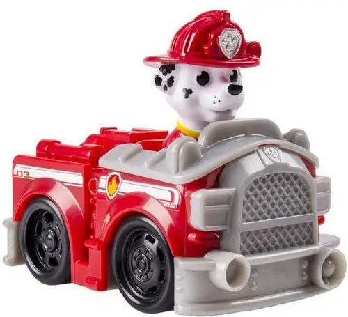 Paw Patrol Rescue Racer Marshall in Fire Truck Figure [Figure Does Not Come Out!]