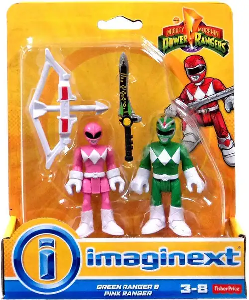 Fisher Price Power Rangers Imaginext Mighty Morphin Green Ranger & Pink Ranger Mini Figure 2-Pack