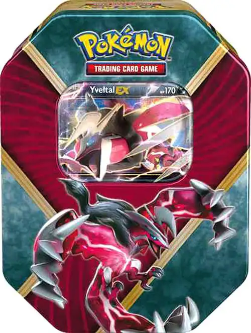 Pokemon XY Shiny Kalos Yveltal EX Tin Set [4 Booster Packs & Promo Card]
