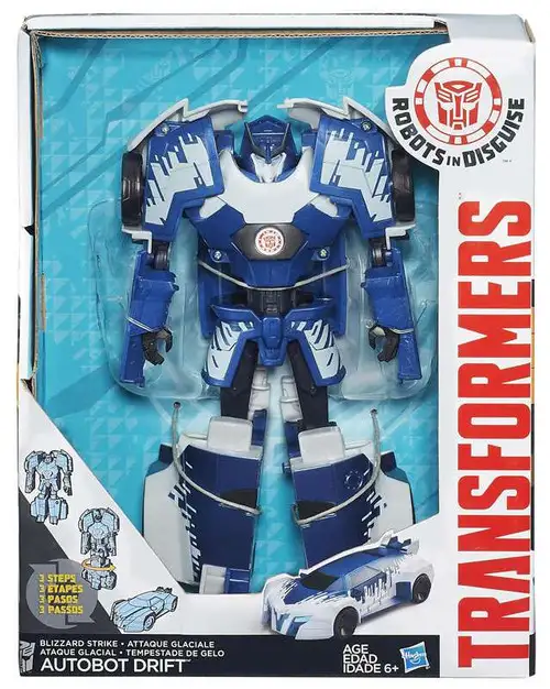 Transformers Robots in Disguise Hyper Change Heroes Blizzard Strike Autobot Drift 10" Action Figure [3-Step Changer]