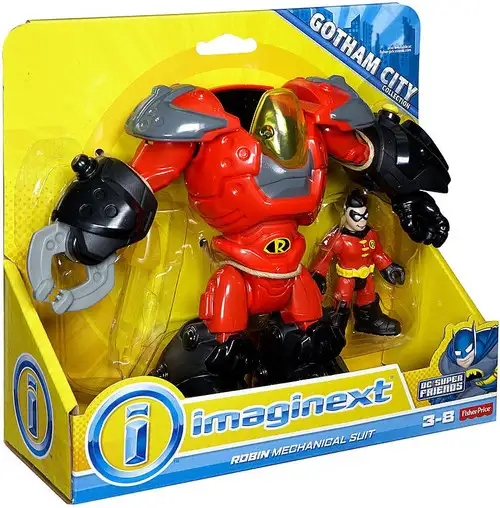 Fisher Price DC Super Friends Imaginext Robin Mechanical Suit Exclusive 3-Inch Figure Set