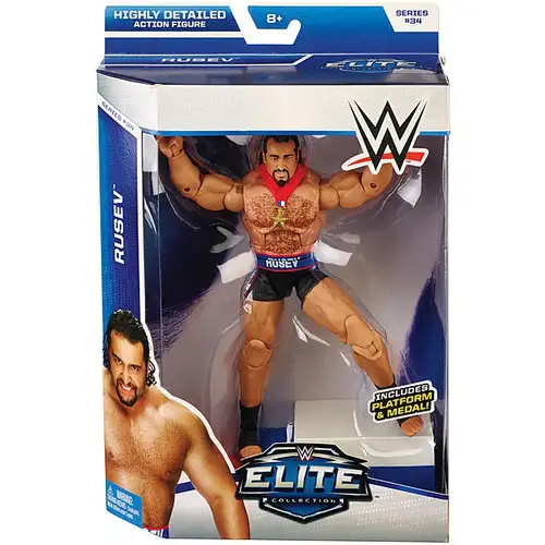 WWE Wrestling Elite Collection Series 34 Rusev Action Figure [Platform & Medal]