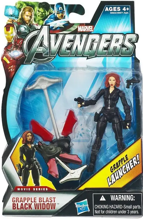 Marvel Avengers Movie Series Grapple Blast Black Widow Action Figure