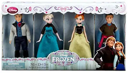 Disney Frozen Elsa, Anna, Kristoff & Hans Exclusive Mini Doll Set 4-Pack