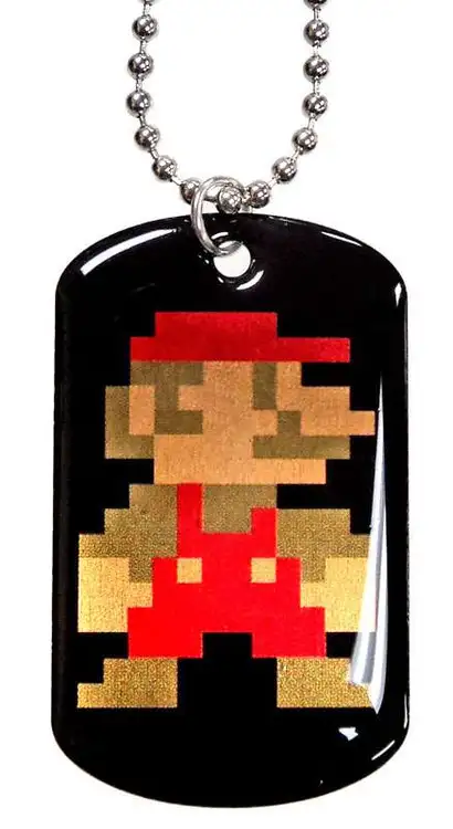 Super Mario Pixel Mario Dog Tag #1 [Loose]