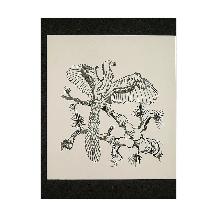 A6 - Archeoteryx - 4" x 4" Original Ink