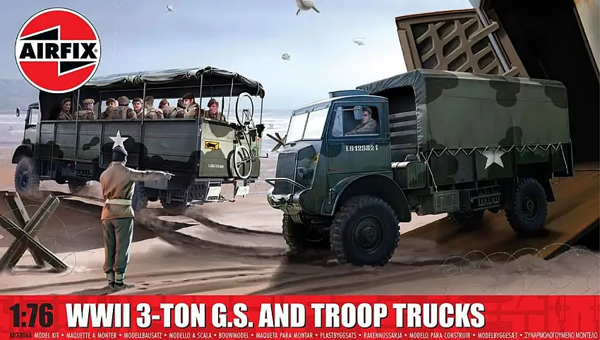 WWII 3-Ton 4x4 General Service & Troop Trucks (2 Kits) 1/76 Airfix