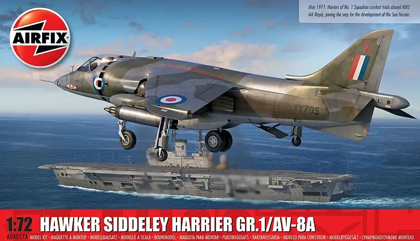 Hawker Siddeley Harrier AV8A Combat Aircraft 1/72 Airfix