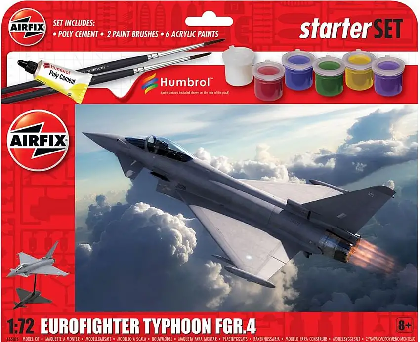 Eurofighter Typhoon FGR4 Large Starter Set w/paint & glue 1/72 Airfix