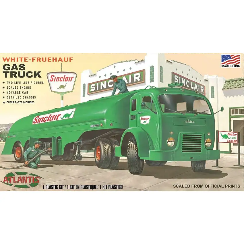 Atlantis 1/48 White Fruehauf Gas Truck Sinclair US Army Plastic Model kit
