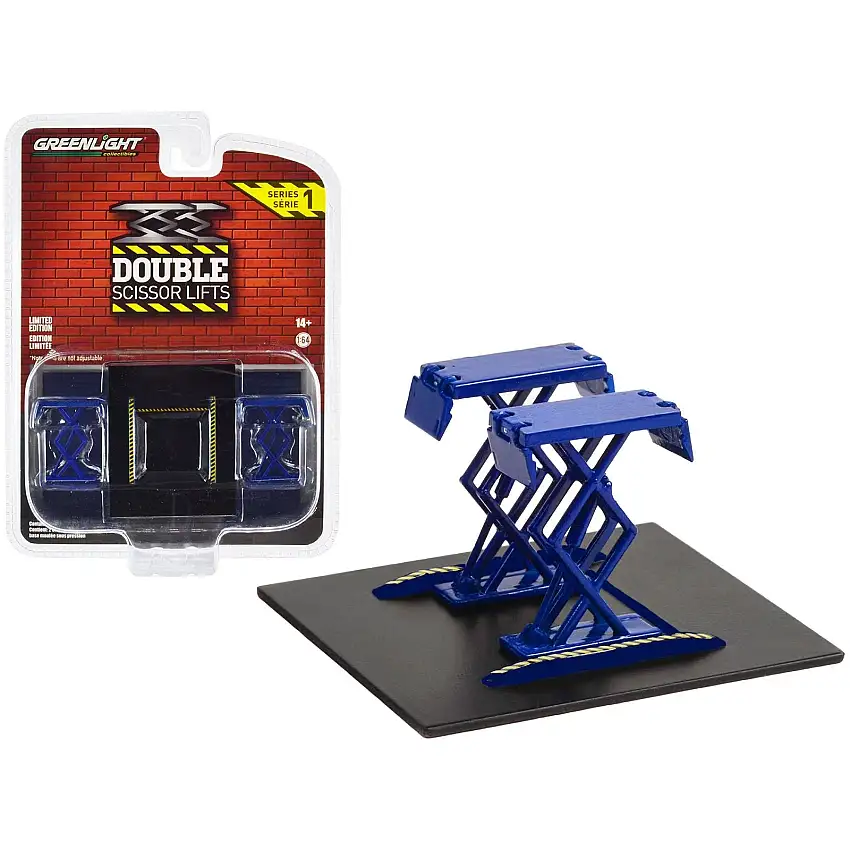 Automotive Double Scissor Lift Blue "Double Scissor Lifts" Series 1 1/64 Diecast Model by Greenlight