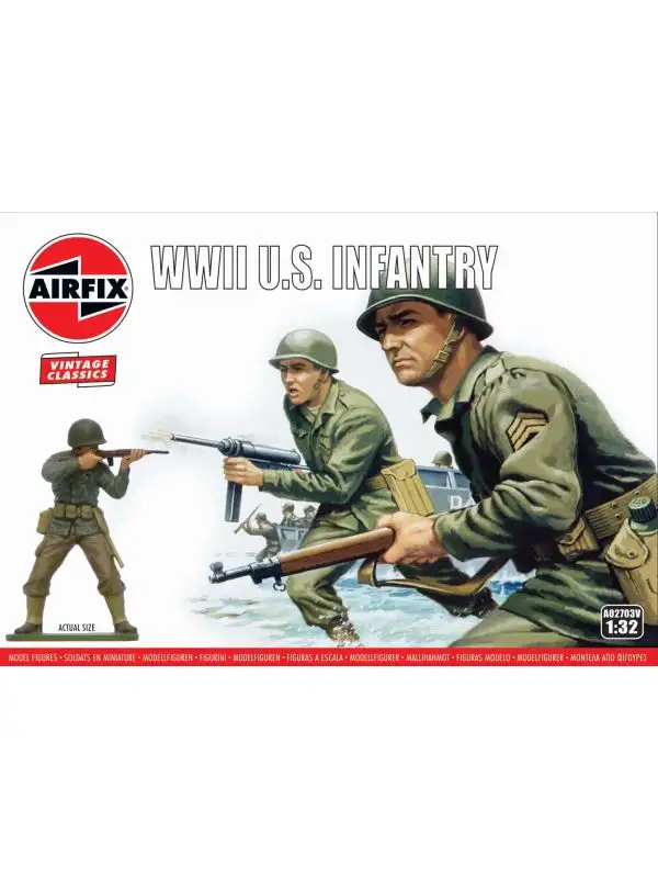Airfix A02703V WWII US Infantry 1/32 Scale Plastic Model Figures