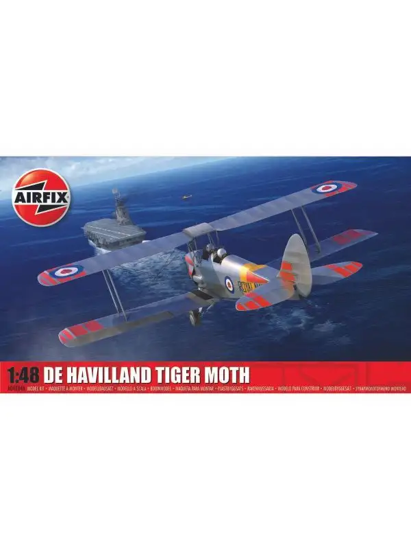 Airfix A04104A De Havilland Tiger Moth 1/48 Scale Plastic Model Kit