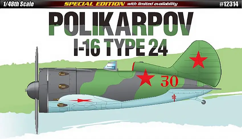 Academy 12314 1/48 Polikarpov I16 Type 24 Fighter (Special Edition)
