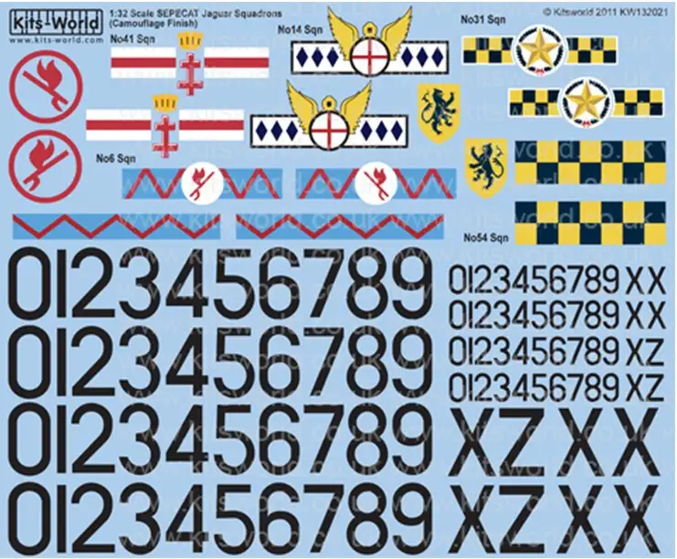 Warbird Decals Kits World 132021 1/32 British Jaguar 6th/14th & 31st Sq 1970 Camouflage Finish (D)