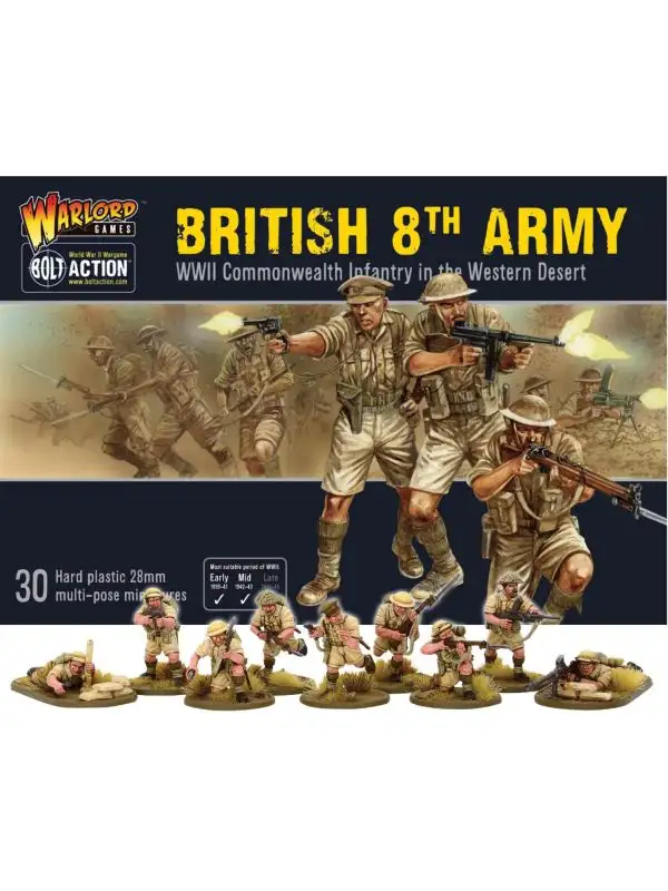 Bolt Action British 8th Army Infantry Multipose Figures