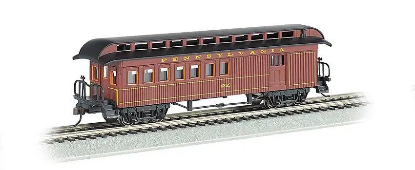 Old-Time Passenger Combine w/Rounded-End Clerestory Roof Pennsylvania HO Scale Bachmann