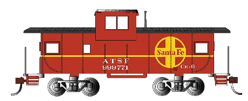 36' Wide Vision Caboose Santa Fe #999771 HO Scale Bachmann Trains