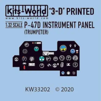 Warbird Decals (Kits World) 33202 1/32 3D Color Instrument Panels P47 for TSM