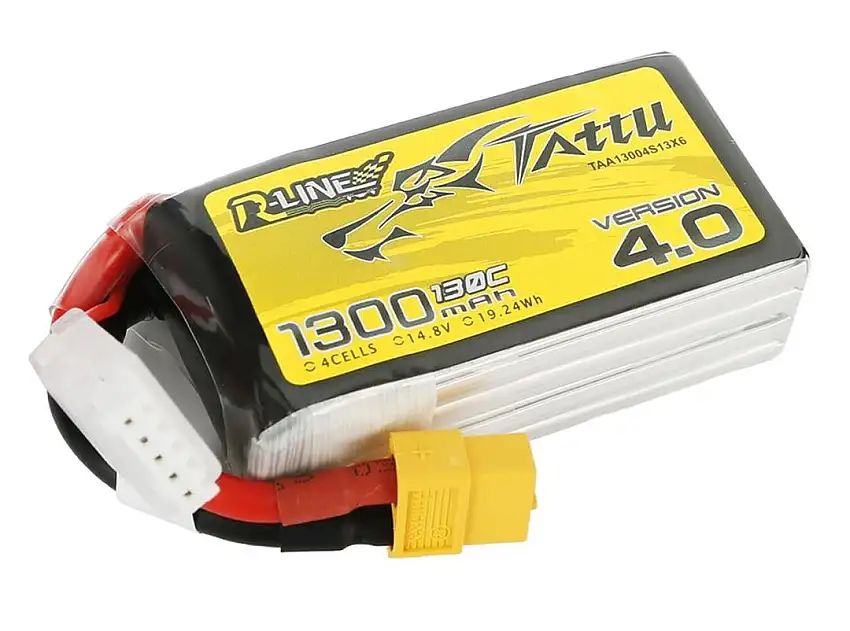 Tattu R-Line Version 4.0 1300mAh 14.8V 130C 4S1P Lipo XT60